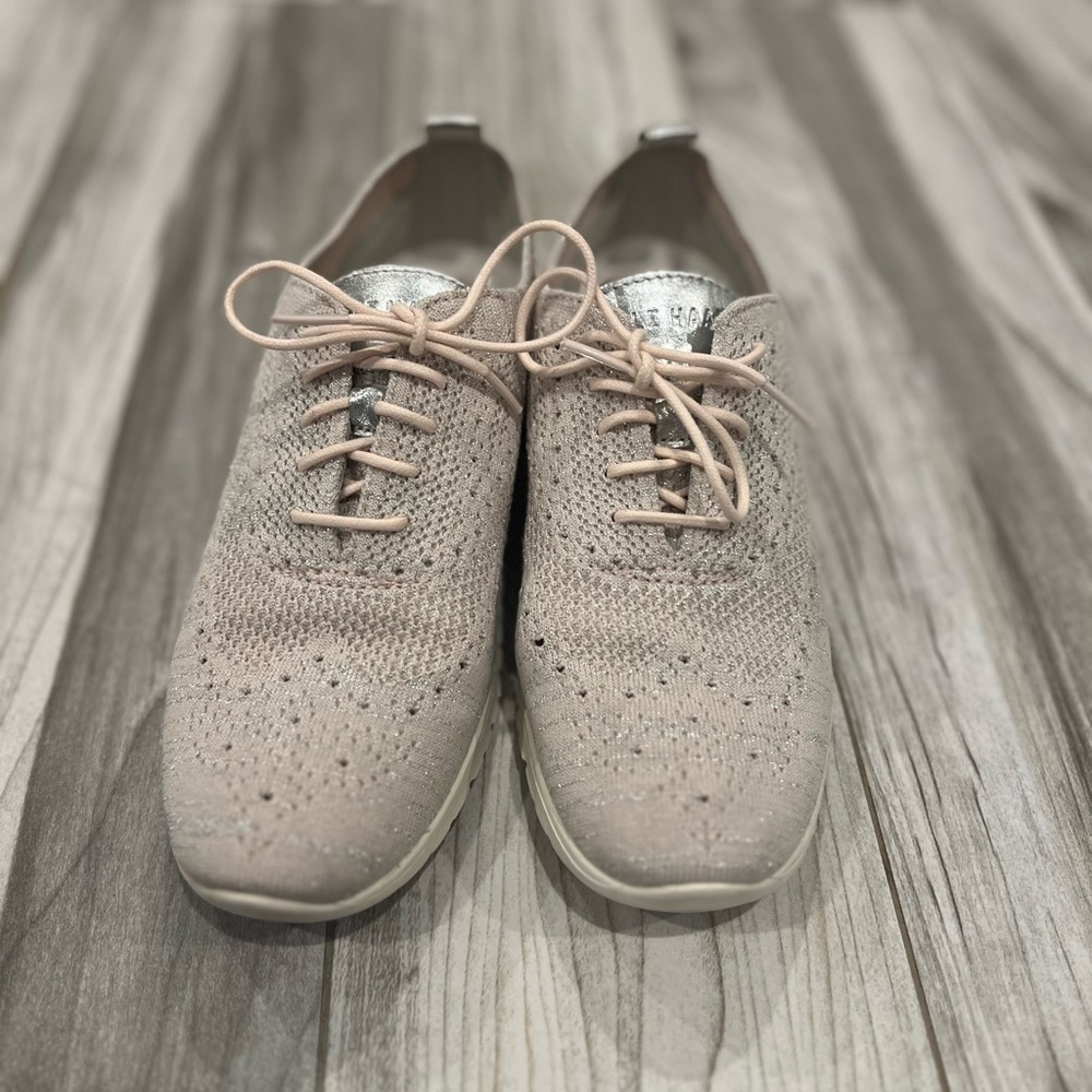 Chic light pink with silver  Lace-Up Sneakers